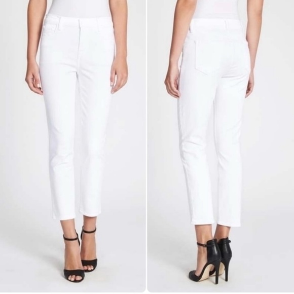 J Brand Denim - J Brand Ruby High-Rise Cropped Jeans in Blanc Size 30